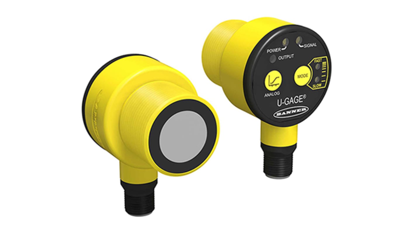 Sensore di prossimità cilindrico Banner T30UXIAQ8, ultrasuoni M30, alimentazione 10-30 V c.c., rilevamento 100-1000 mm.