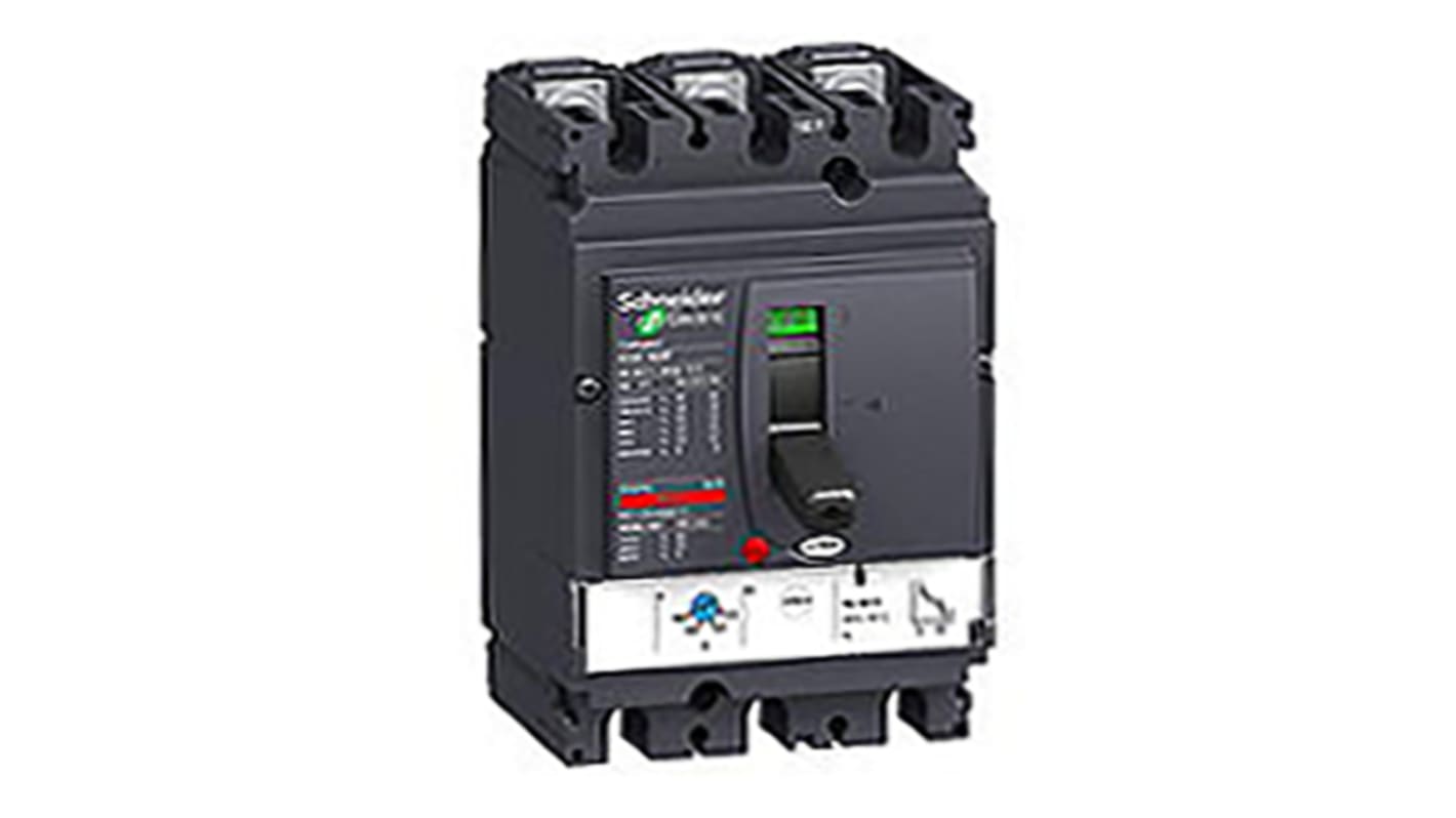 Interruttore magnetotermico scatolato Schneider Electric, 3 poli, 160A, 690V, montaggio fisso, dimensioni 161x105x86mm.