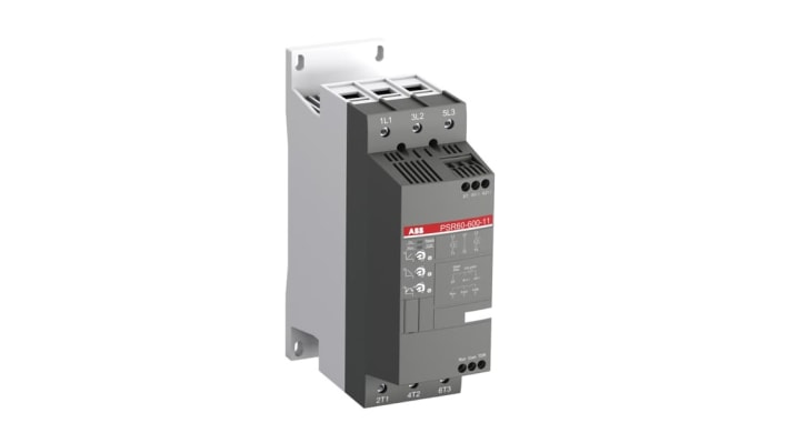 Avviatore soft-start ABB 1SFA896112R1100, 3 fasi, 37 kW, montaggio su guida DIN, dimensioni 70x180x220 mm, IP10.