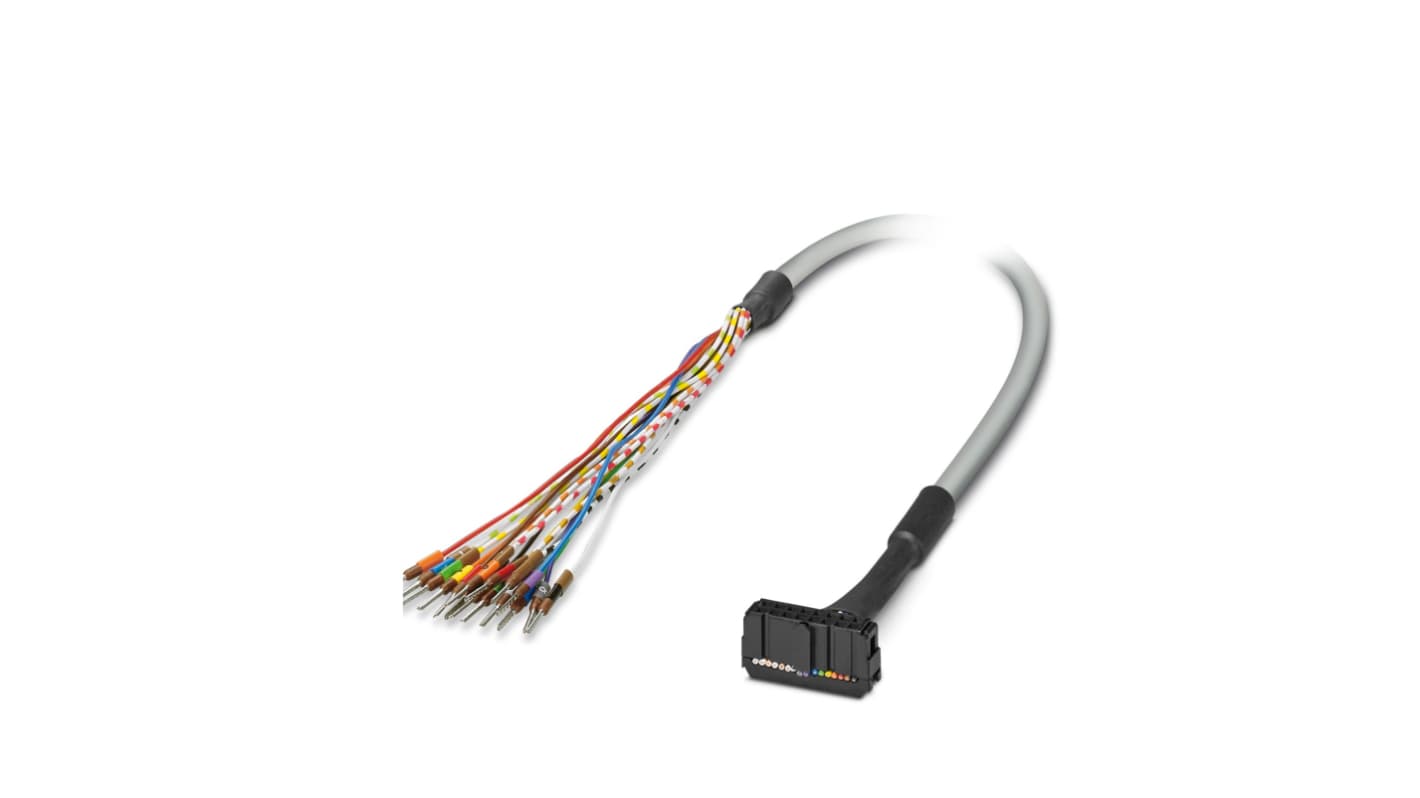 Cavo rotondo Phoenix Contact 2318130, serie CABLE-FLK16/OE, lunghezza 1 m, con collegamenti a 16 posizioni.