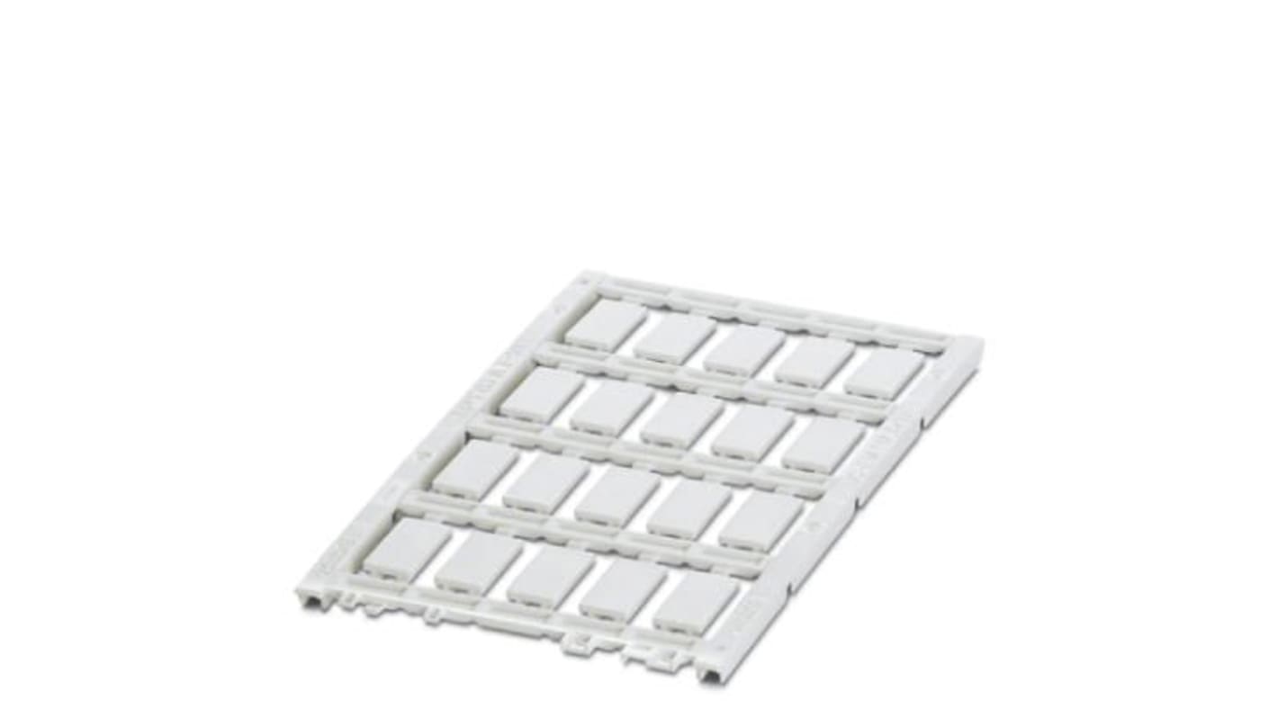 Etichette per morsettiera Phoenix Contact 827490, bianche 17,5 x 9 mm, 20 pezzi - Ideali per ID BLUEMARK e PLOTTER CMS-P1, personalizzazione testo senza limiti.