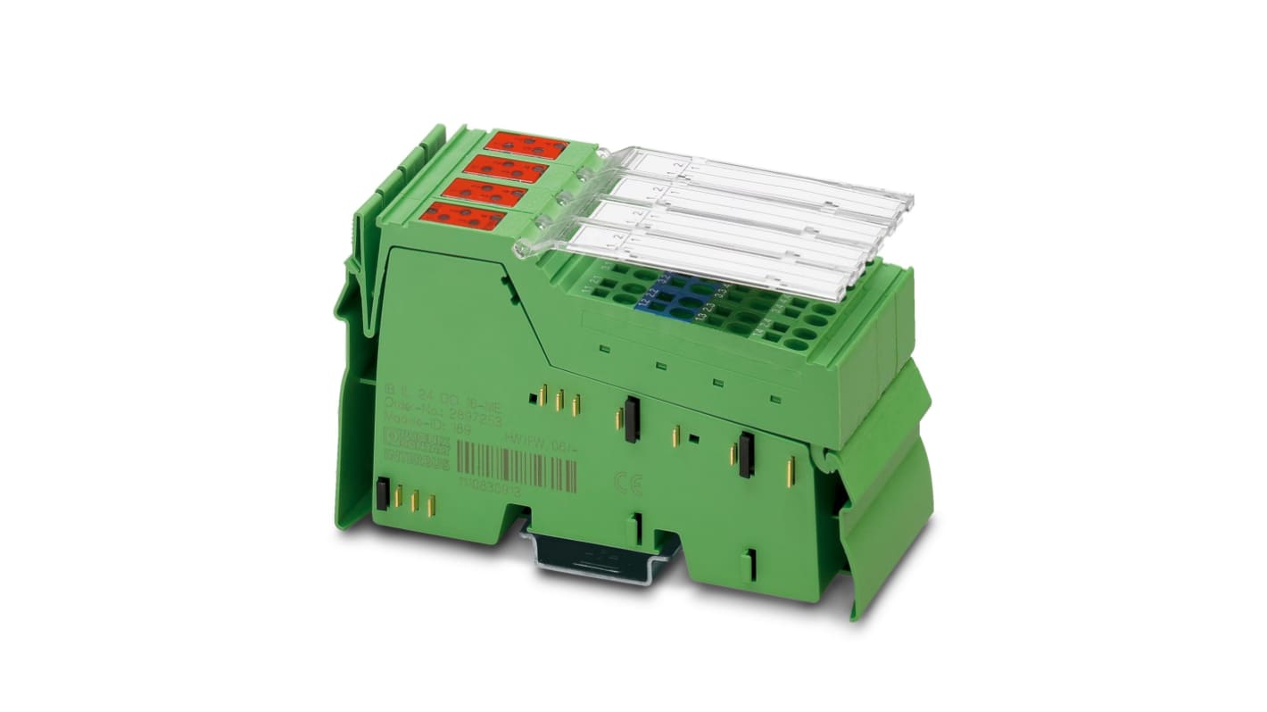 Modulo I/O PLC Phoenix Contact 2897253, 16 uscite digitali, 24 V c.c., dimensioni 119,8 x 48,8 x 71,5 mm, grado di protezione IP20.