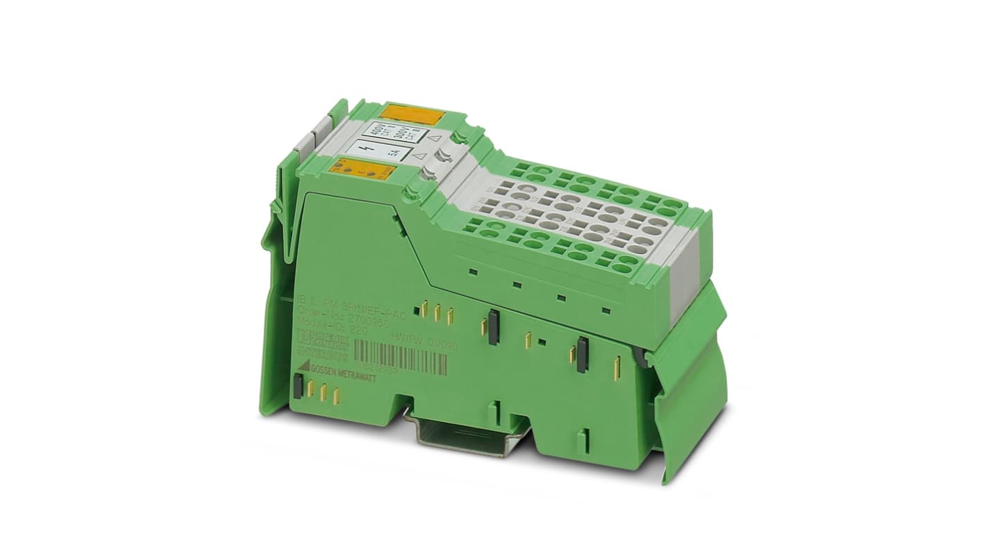 Modulo I/O Phoenix Contact 2700965, IB IL 400 ELR R-3A per misurazione potenza, 3 ingressi tensione, 4 ingressi corrente, dimensioni 119.8 x 48.8 x 71.5 mm.