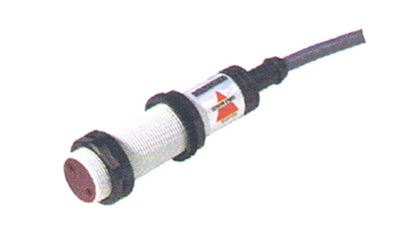 Sensore fotoelettrico cilindrico a diffusione Carlo Gavazzi PA18CLD04TOSA, rilevamento fino a 400 mm, uscita relè, IP67.