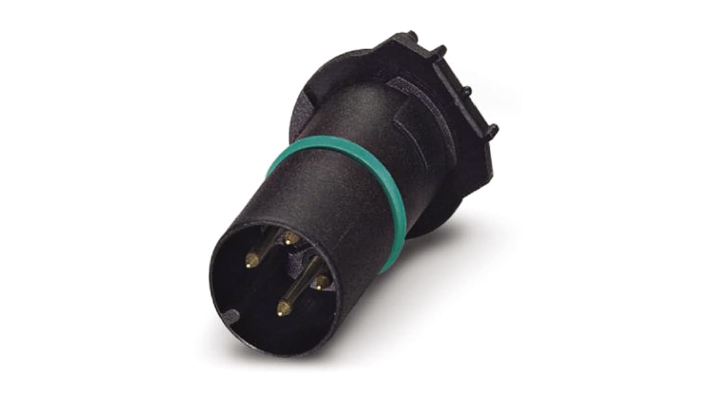 Connettore circolare M12 Phoenix Contact 1437164, 4 poli, codifica A, THR diritto. Ideale per collegamenti a saldare, solo inserto contatti.