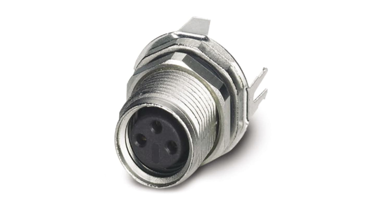 Connettore circolare Phoenix Contact M8, 3 poli, montaggio posteriore, filettatura M10. Ideale per sensori/attuatori.
