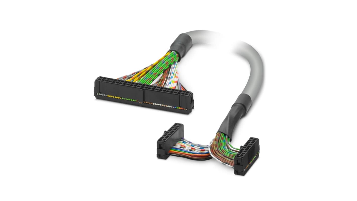 Cavo PLC Phoenix Contact 2304953 per Emerson DeltaV, lunghezza 10 m, con connettori multipli IDC/FLK per moduli I/O a 32 canali.