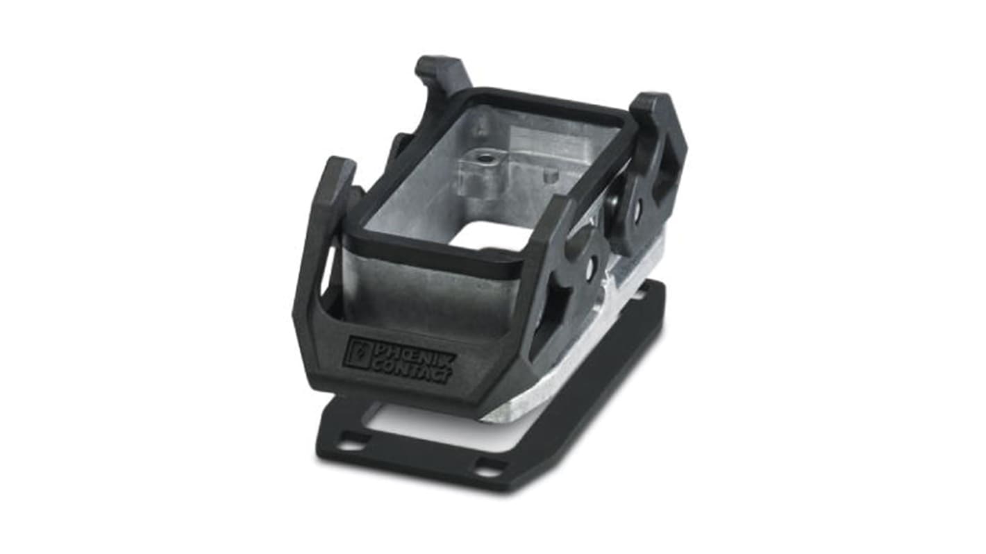 Contenitore Phoenix Contact HEAVYCON B10 con doppio blocco di bloccaggio, guarnizione piatta e alluminio resistente. Schermatura EMI.