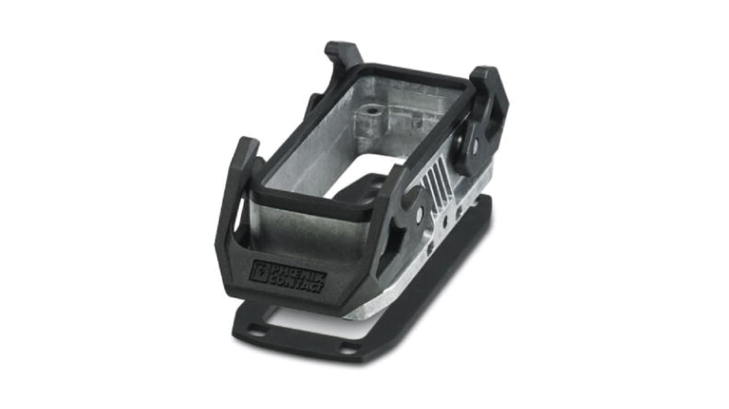 Contenitore Phoenix Contact HEAVYCON B16 con doppio blocco di chiusura, guarnizione piatta e alluminio resistente all'acqua salata. Schermatura EM e guarnizione conduttiva.