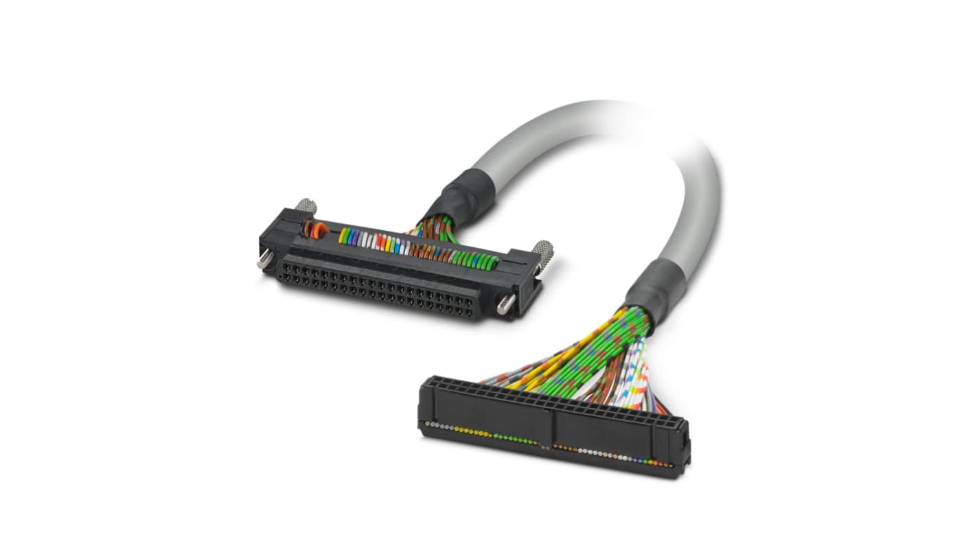 Cavo PLC Phoenix Contact 2903480, 4 m, per collegamento a sistemi Honeywell MasterLogic 200 e Mitsubishi Melsec L/Q. Connettore Fujitsu a 40 posizioni.