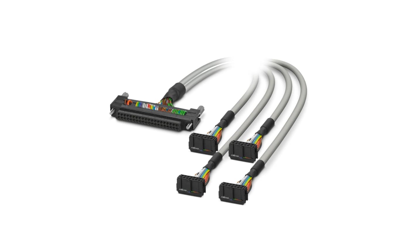 Cavo PLC Phoenix Contact 2903749 per Modicon M340, lunghezza 15 m, connettore Fujitsu a 40 posizioni, presa IDC/FLK a 14 posizioni.