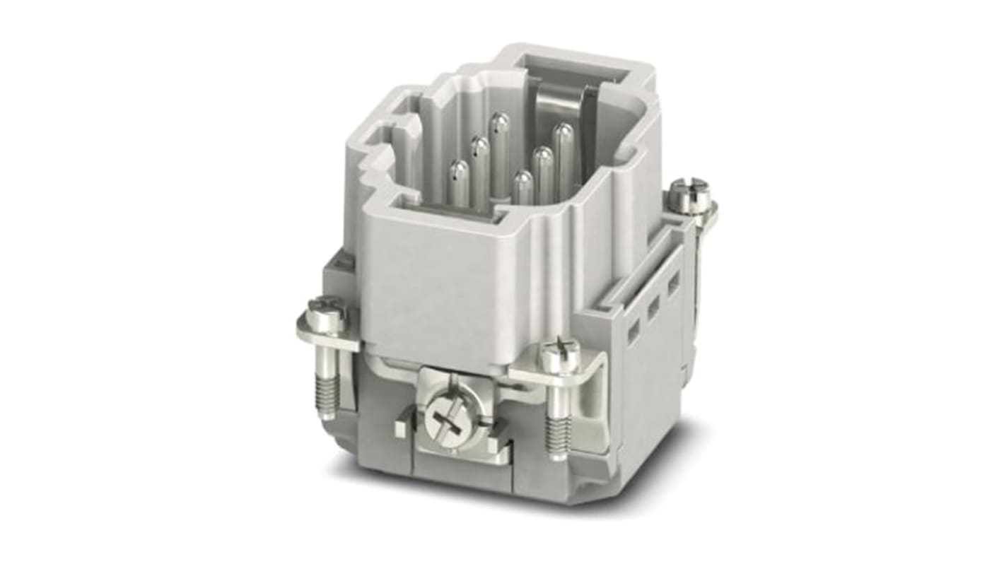 Inserto maschio HEAVYCON B6, 6 + PE-posizioni, Phoenix Contact - 1407728. Connettore con collegamento a innesto, senza utensili, per risparmio di tempo. Adatto per spina di prova da 2 mm.