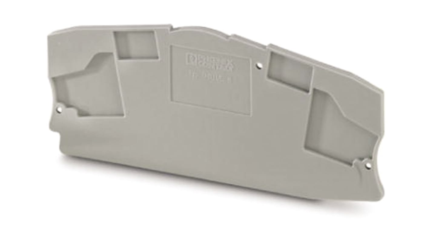 Copertura terminale Phoenix Contact 3034426, serie D-DTME 6. Fondello grigio, 99,8x2,2x49,6 mm. Protezione di alta qualità per dispositivi elettronici industriali.