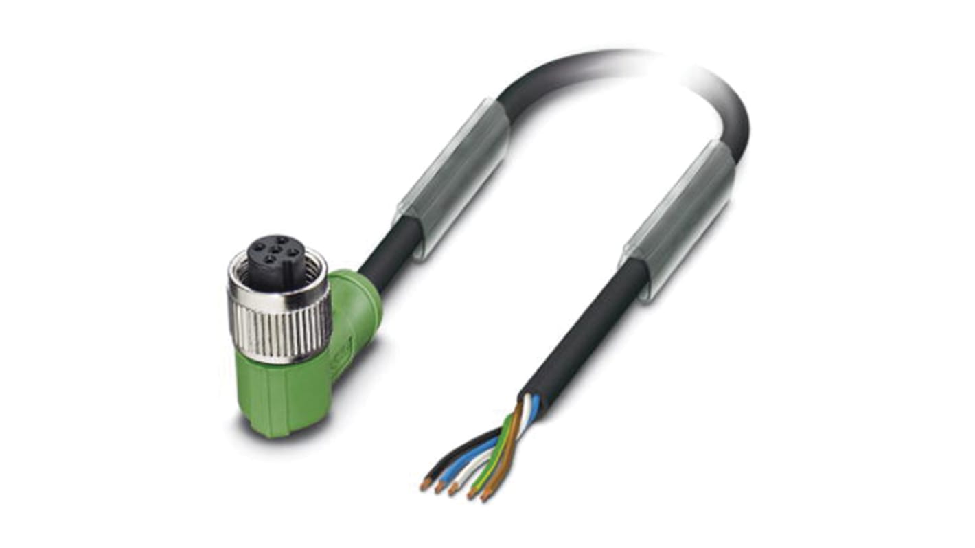 Cavo sensore/attuatore Phoenix Contact 1694541 M12 Femmina, 5 posizioni, Ø 5mm, L. 10m. Robusto, senza alogeni, connettore ad angolo. Sicuro e testato elettricamente.
