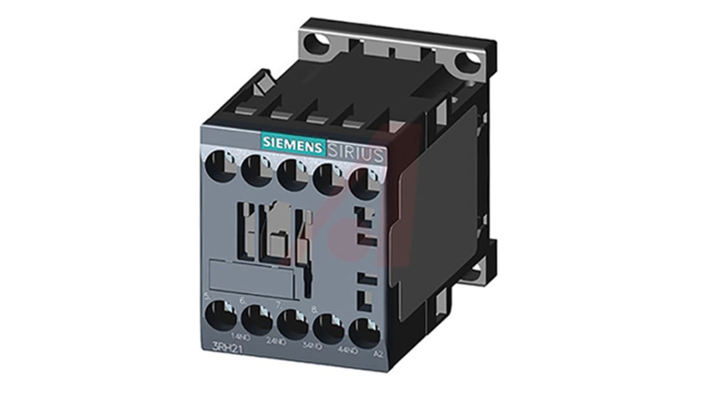 Relè contattore Siemens 3RH2140-1AK60, 4 poli, 10A, 110V c.a. Resistente agli agenti atmosferici, espandibile.