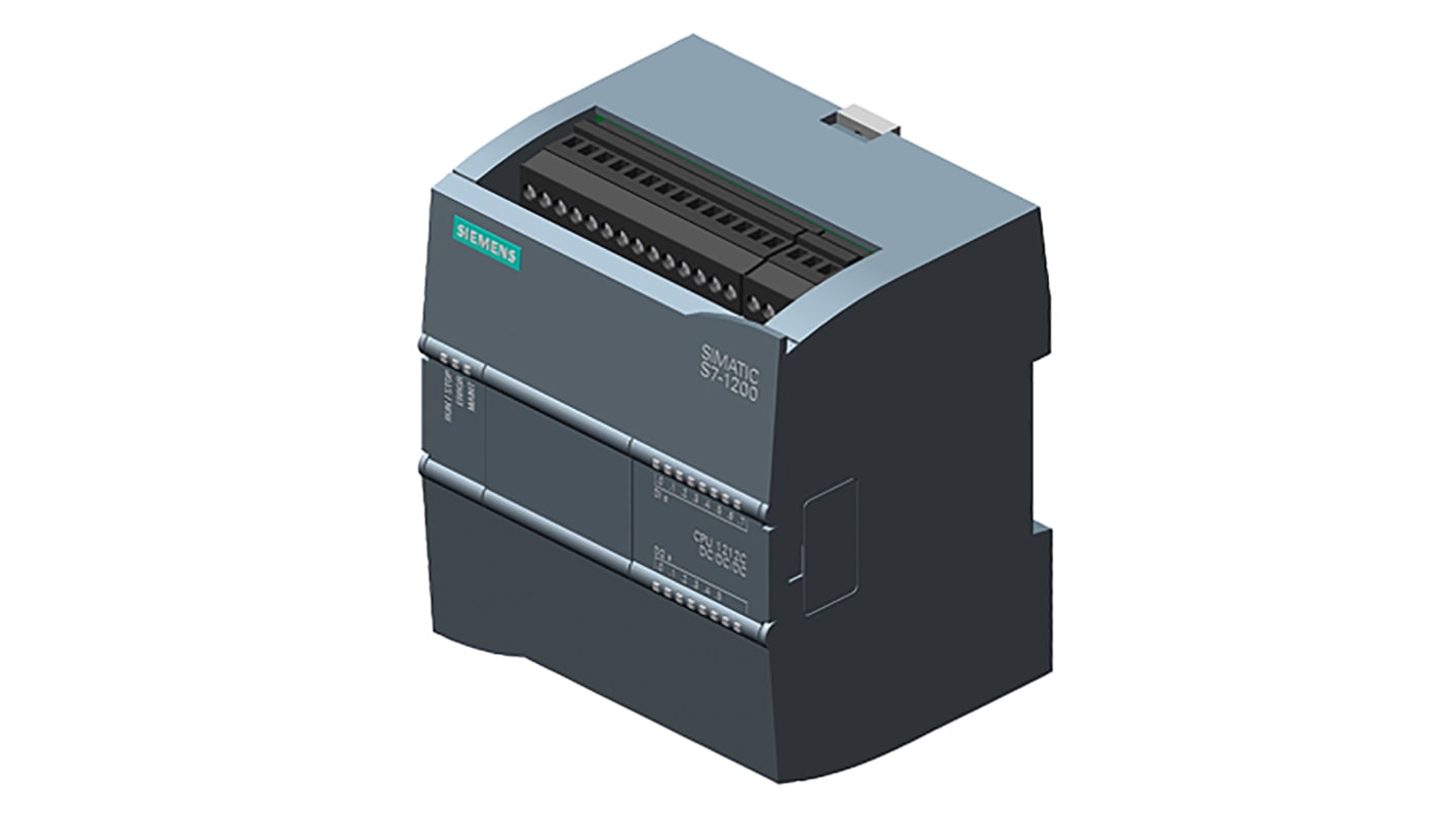 CPU PLC Siemens SIMATIC S7-1200, codice 6ES7212-1AE40-0XB0 - 8 ingressi digitali, 2 analogici, 6 uscite digitali - Ideale per automazione industriale.
