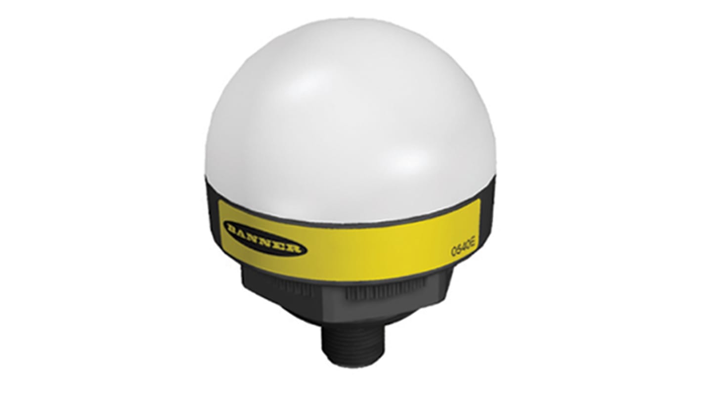 Segnalatore LED Banner K50LGRYNQP, colori verde, rosso, giallo, montaggio su base di 50 mm, grado di protezione IP67.