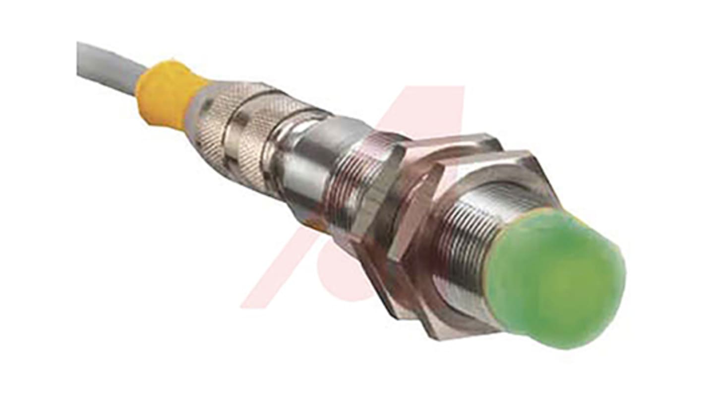 Segnalatore lampeggiante LED Banner M18GRY2PQ, colori verde, rosso, giallo, montaggio a pannello, IP67, altezza 61 mm.