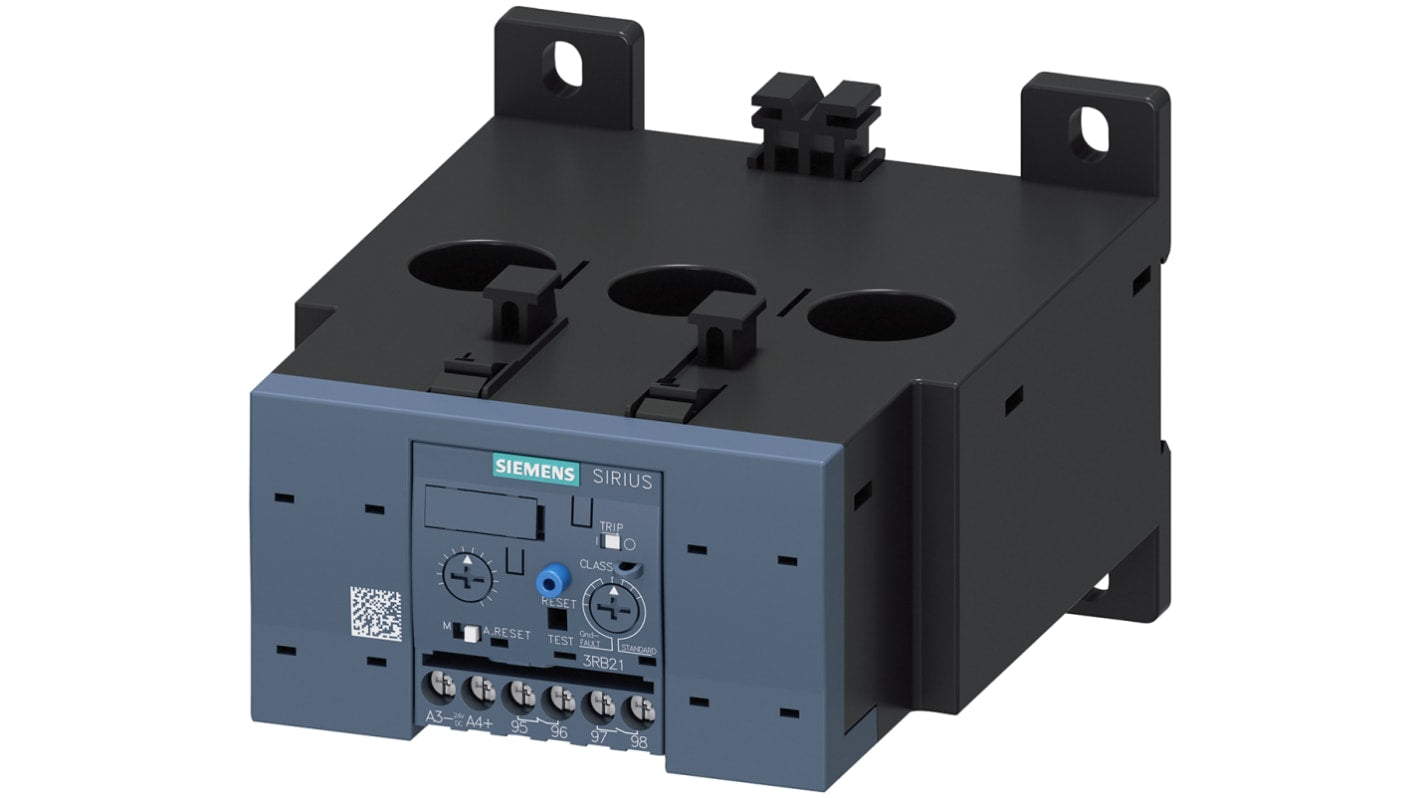 Relè termistore Siemens 3RB2056-1FW2, protezione termica 3RN1, 1 NO + 1 NC, multitensione 24-240 V. Ideale per motori e monitoraggio termico.