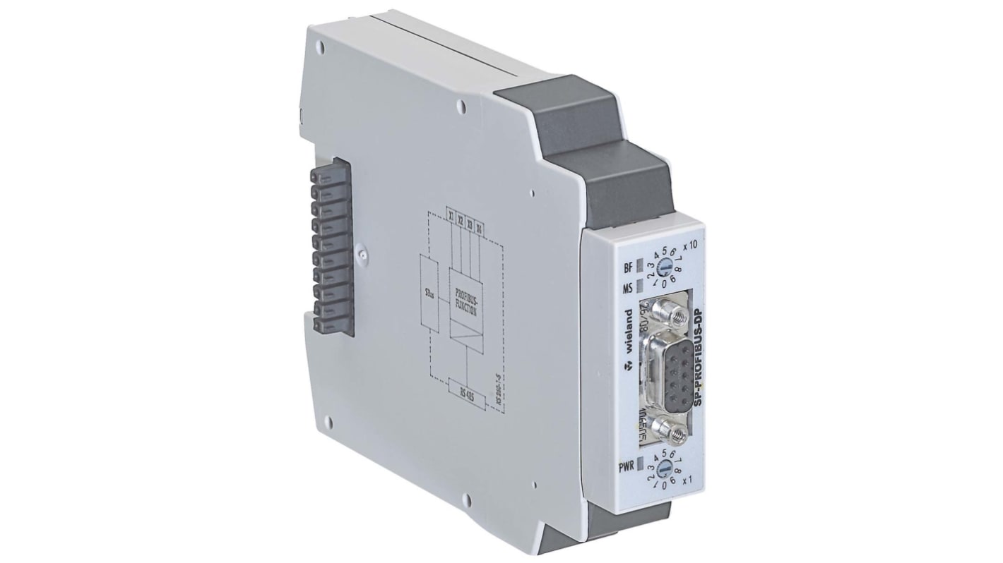 Modulo di comunicazione Wieland R1.190.0190.0, 24 V c.c., montaggio su guida DIN, 24 I/O, interfacce USB ed Ethernet.