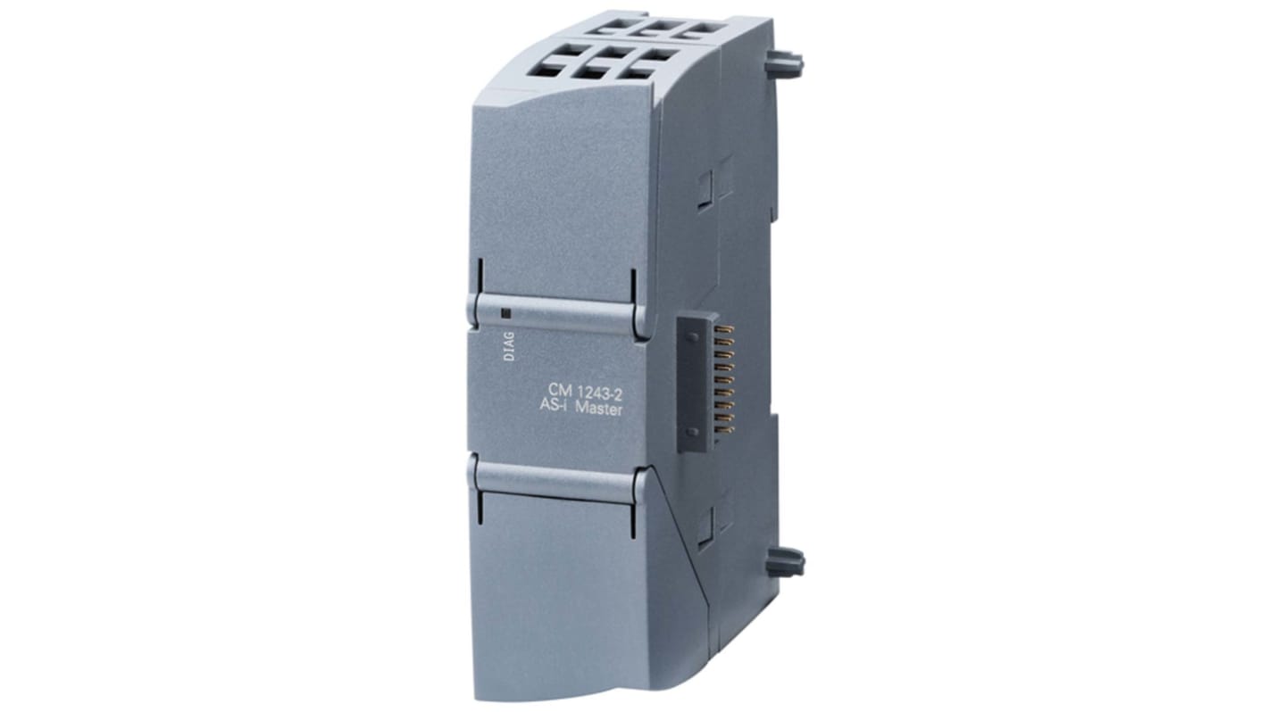 Modulo di comunicazione Siemens 3RK7243-2AA30-0XB0, montaggio su guida DIN, dimensioni 36 x 100 x 75 mm, per reti Ethernet e Fieldbus.