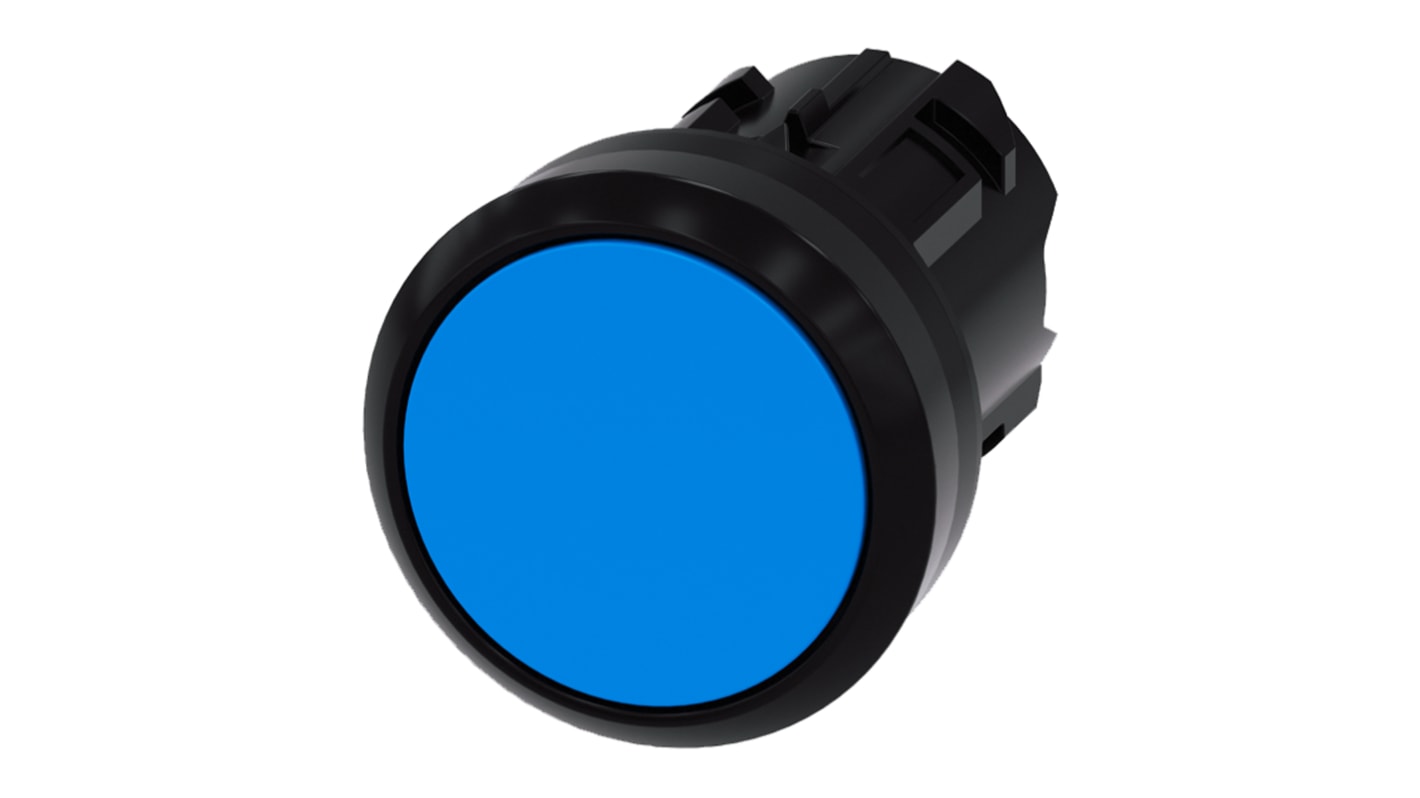 Attuatore pulsante 22mm plastica Siemens 3SU1000-0AB50-0AA0 SIRIUS ACT IP69K - Design antirotazione, moduli impilabili - Blu
