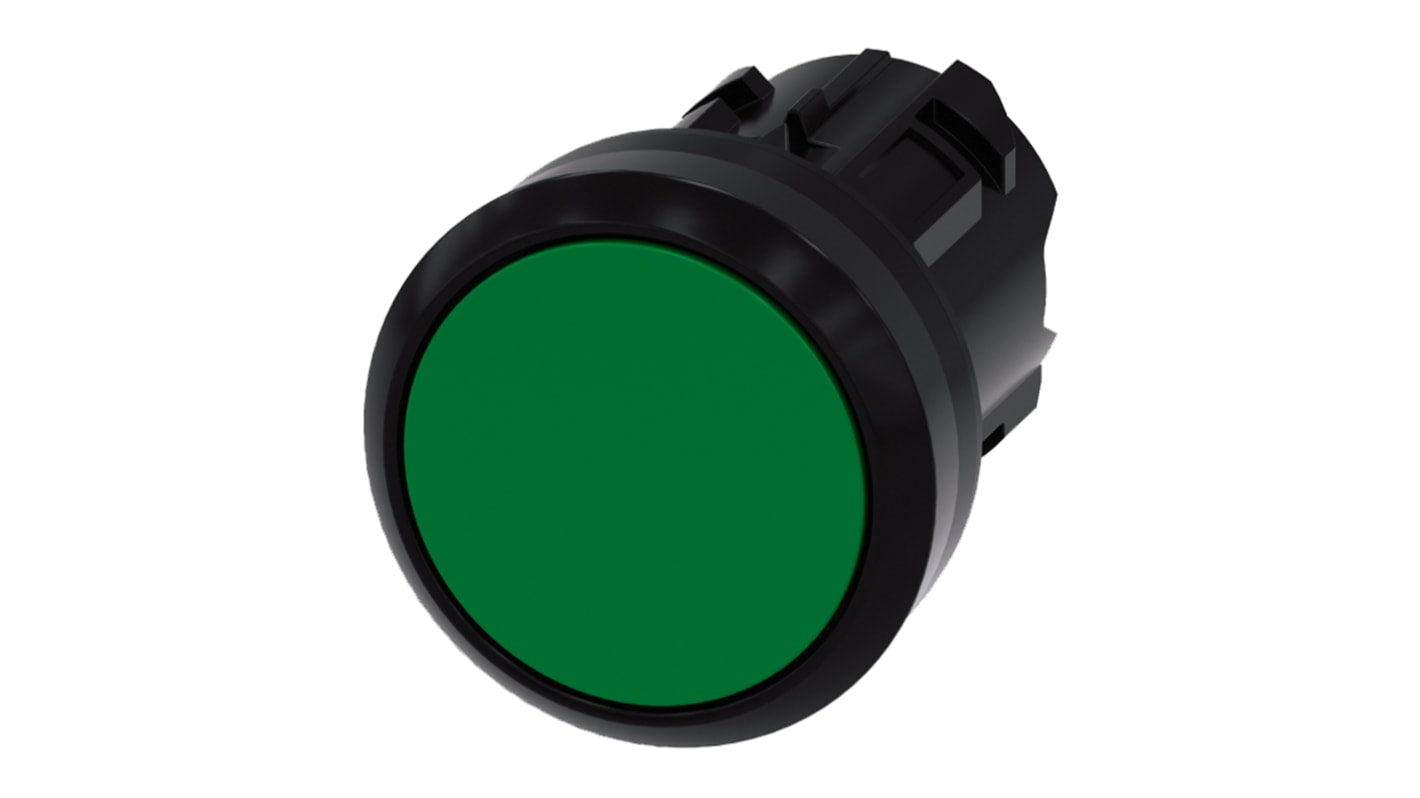 Attuatore pulsante Instabile 3SU1000-0AB40-0AA0 Siemens SIRIUS ACT verde, IP69K. Plastica di alta qualità, 22mm. Robusto e facile da installare.