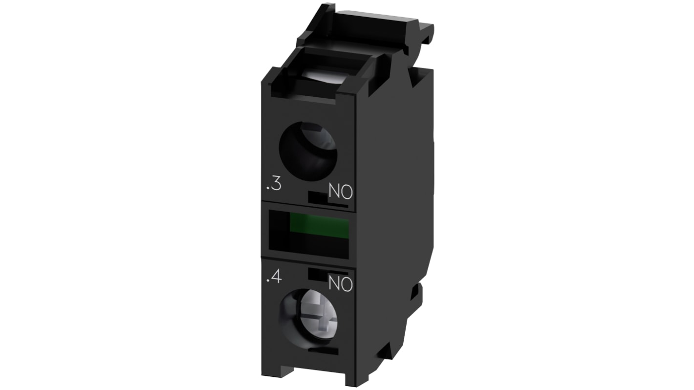 Blocco contatti Siemens 3SU1400-1AA10-1BA0 per 5-500V ca/cc 10A - Serie SIRIUS ACT. Resistente e durevole, ideale per ambienti industriali.