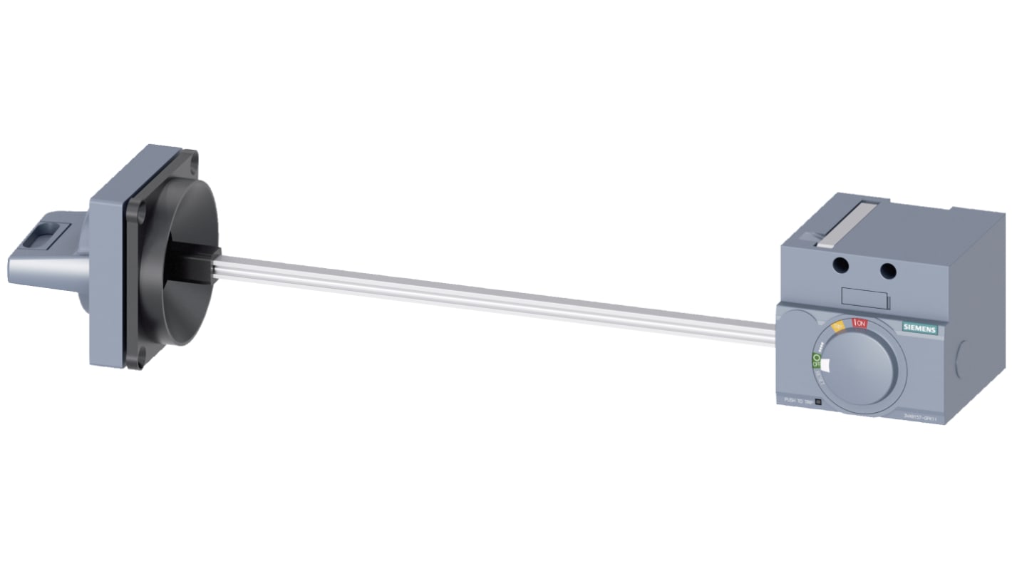 Kit meccanismo Siemens 3VA9157-0PK11 per maniglie 3VA1, operatore rotante e arresto d'emergenza, montaggio laterale e frontale.