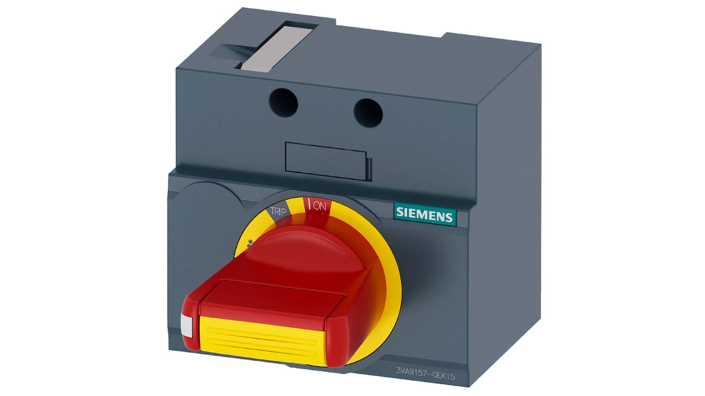 Manopola rotante Siemens 3VA9157-0EK15 per MCCB 3VA1, montaggio frontale e laterale, compatibile con 100/160 A.