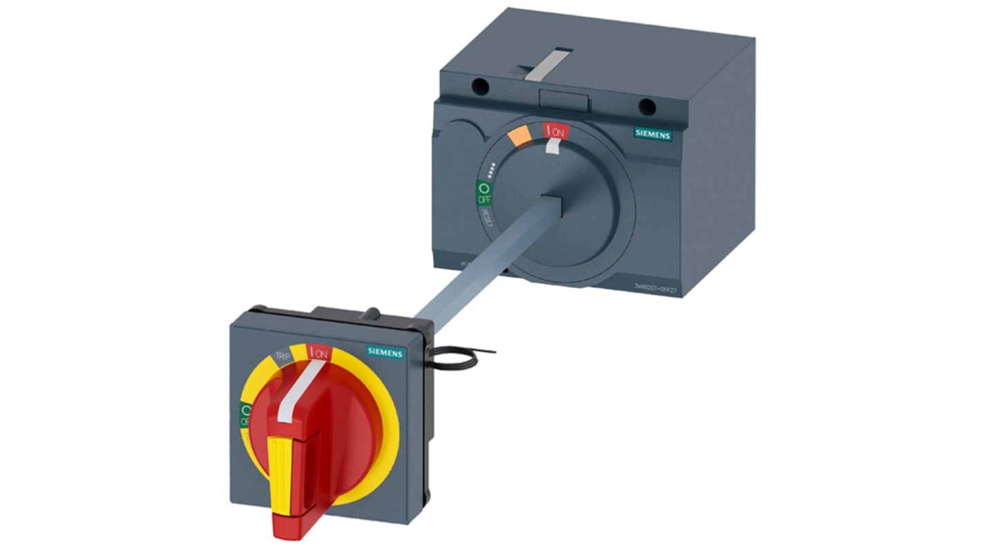 Manopola rotante Siemens 3VA9267-0FK27 per arresto d'emergenza, compatibile con 3VA2 100/160/250, montaggio frontale.