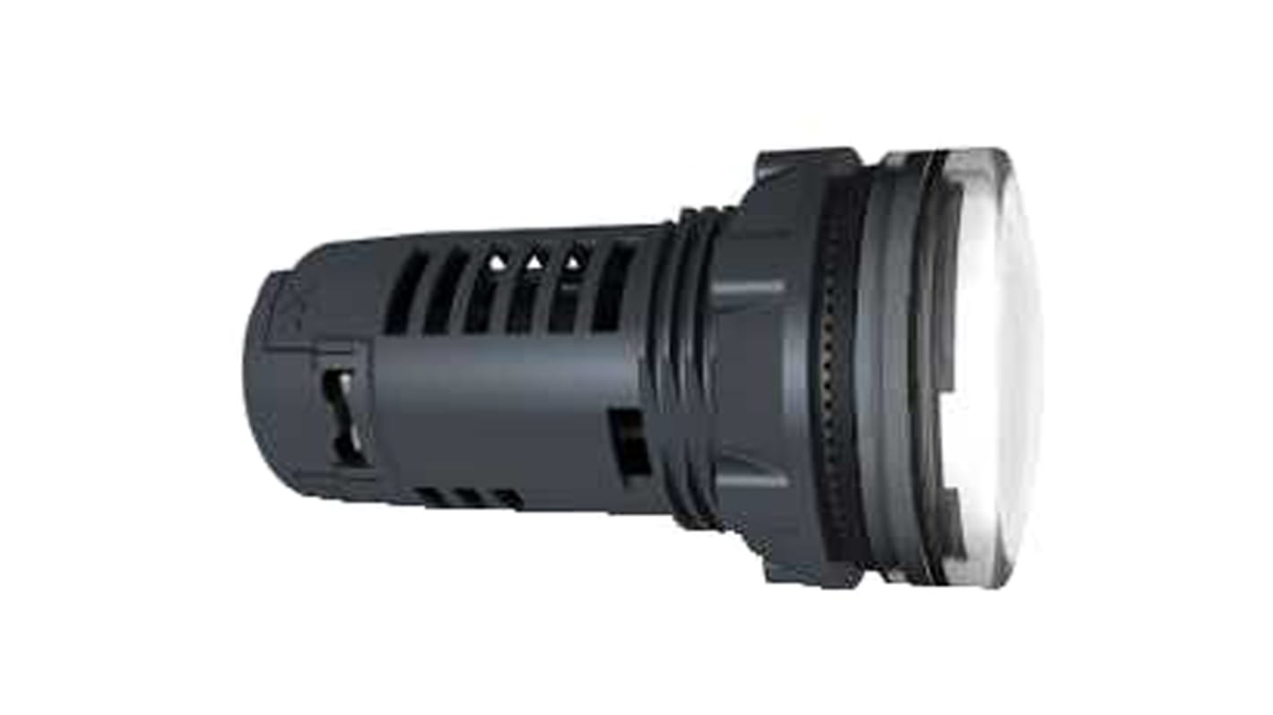 Luce pilota rotonda Schneider Electric Harmony XB5, IP66, LED 24 V, montaggio a pannello, dimensioni 29 x 29 x 54 mm.