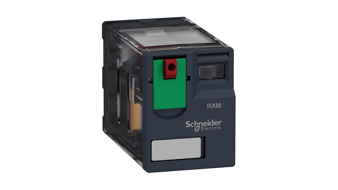 Relè miniaturizzato Schneider Electric RXM4AB1E7, 4PDT, bobina 48V ca. Ideale per applicazioni industriali, HVAC e macchinari. Nessuna regolazione richiesta.