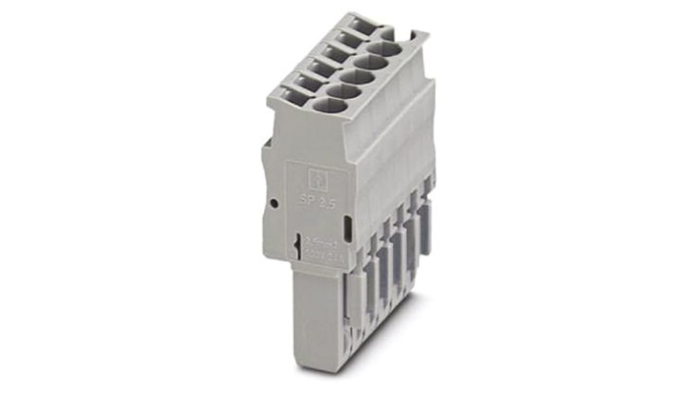 Connettore maschio COMBI Phoenix Contact 3040313, grigio, per circuiti stampati. Collegamento tramite gabbia a molla, compatibile con cavi da 28 a 12 AWG. Ideale per morsettiere di base.