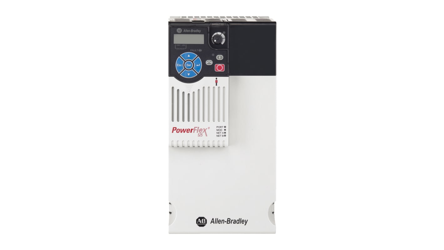 Inverter trifase Allen Bradley 25B-D024N114, potenza 11 kW, montaggio su guida DIN, dimensioni 130x260x212 mm.
