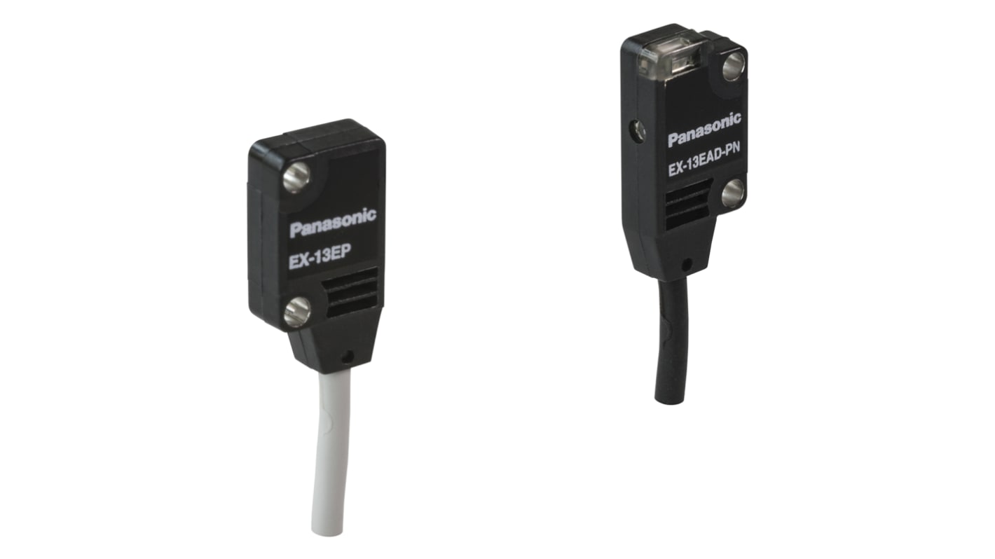 Sensore fotoelettrico rettangolare Panasonic EX-11A-PN, rilevamento 150 mm, uscita PNP, montaggio a pannello, IP67.