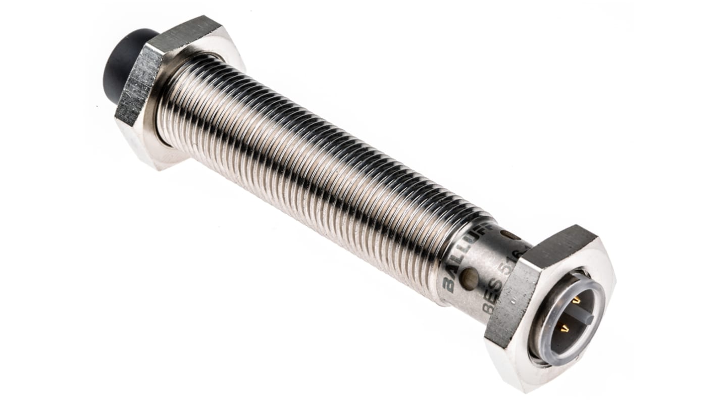 Sensore di prossimità induttivo cilindrico BALLUFF BES 516-131-S4-C, PNP M12, rilevamento 4 mm, IP68, acciaio inox.