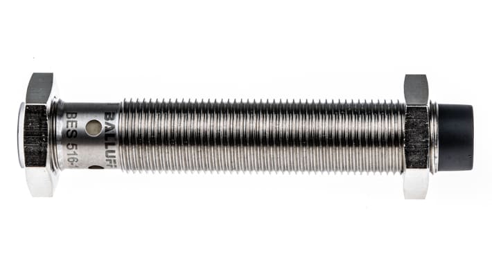 Sensore di prossimità induttivo cilindrico BALLUFF BES 516-131-S4-C, PNP M12, rilevamento 4 mm, IP68, acciaio inox.