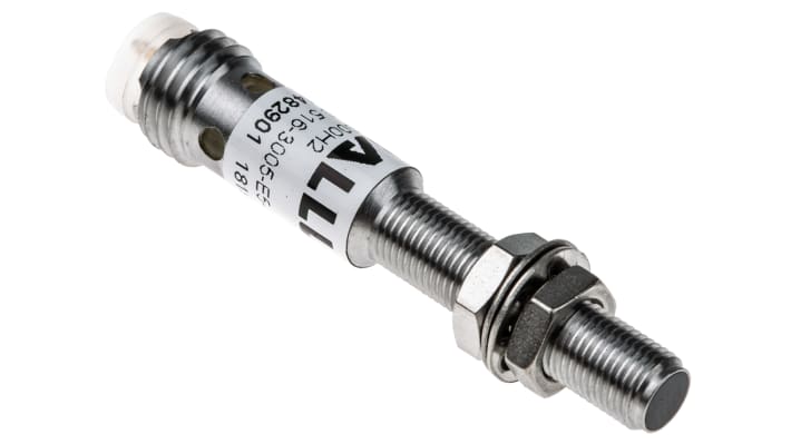 Sensore di prossimità induttivo PNP BALLUFF BES 516-3005-E5-C-S49, M5, rilevamento 0,8 mm, IP67, acciaio inox.