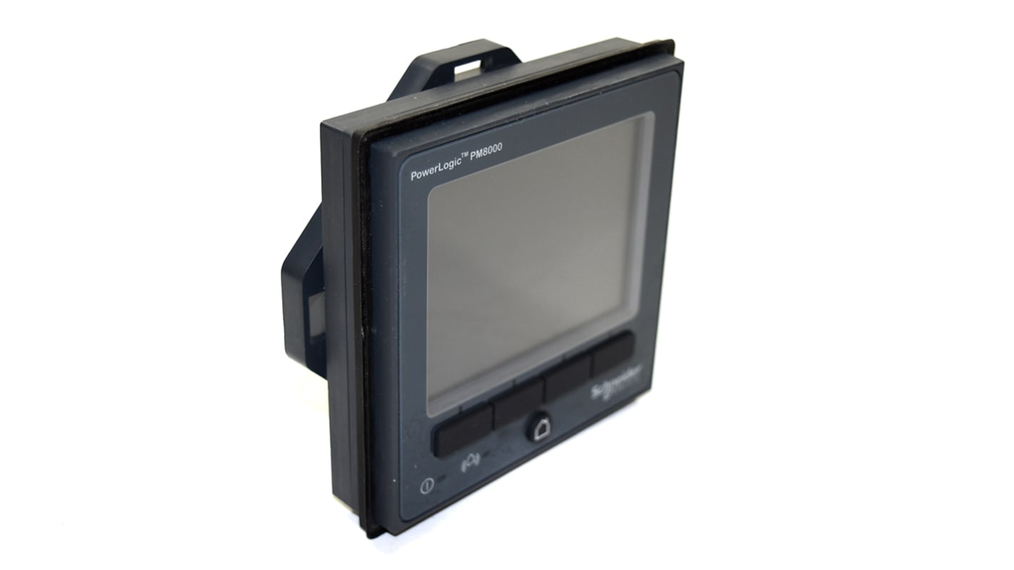 Contatore di energia Schneider Electric METSEPM89RD96, montaggio su guida DIN, display LCD a colori, interfaccia Ethernet.