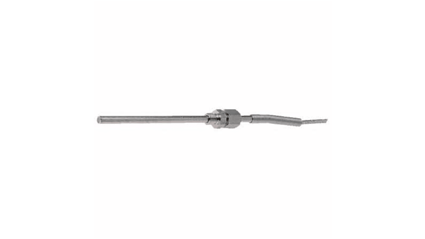 Sensore RTD PT100 Jumo, sonda acciaio inox, diametro 6mm, lunghezza 120mm, cavo fisso 2,5m, temperatura -50°C/+400°C. Codice 902050/50-402-1003-1-6-120-263-11-2500/315.