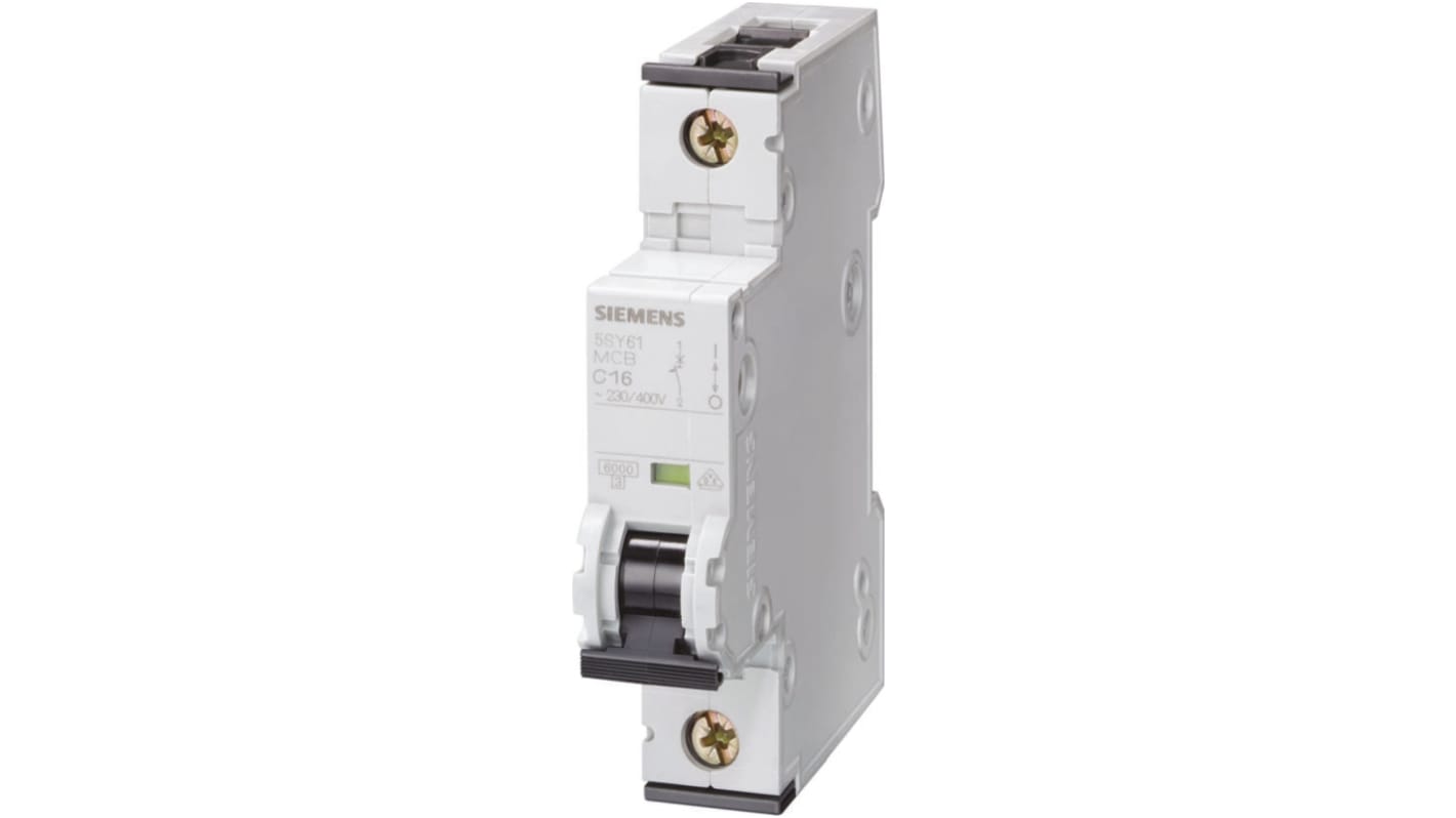 Interruttore automatico Siemens 5SY6304-7, 3P 4A 6 kA, Tipo C per protezione motori e lampade. Montaggio su rotaia DIN, collegamento rapido. Certificato EN 60898.