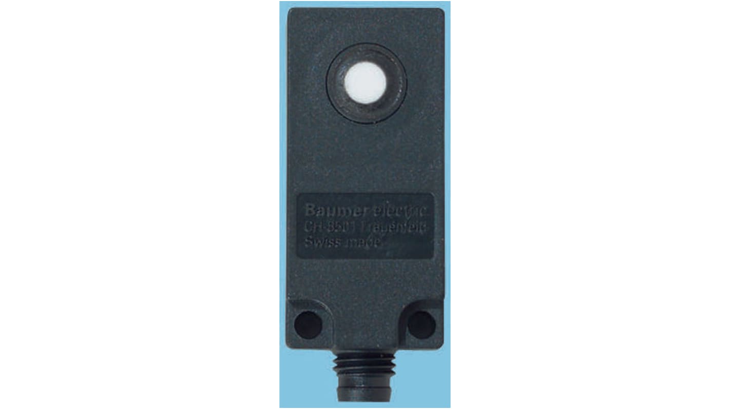 Sensore di prossimità Baumer UNDK 20P6903/S35A, ultrasonico, rilevamento 100-1000 mm, uscita PNP, IP67, dimensioni 42x20x15 mm.