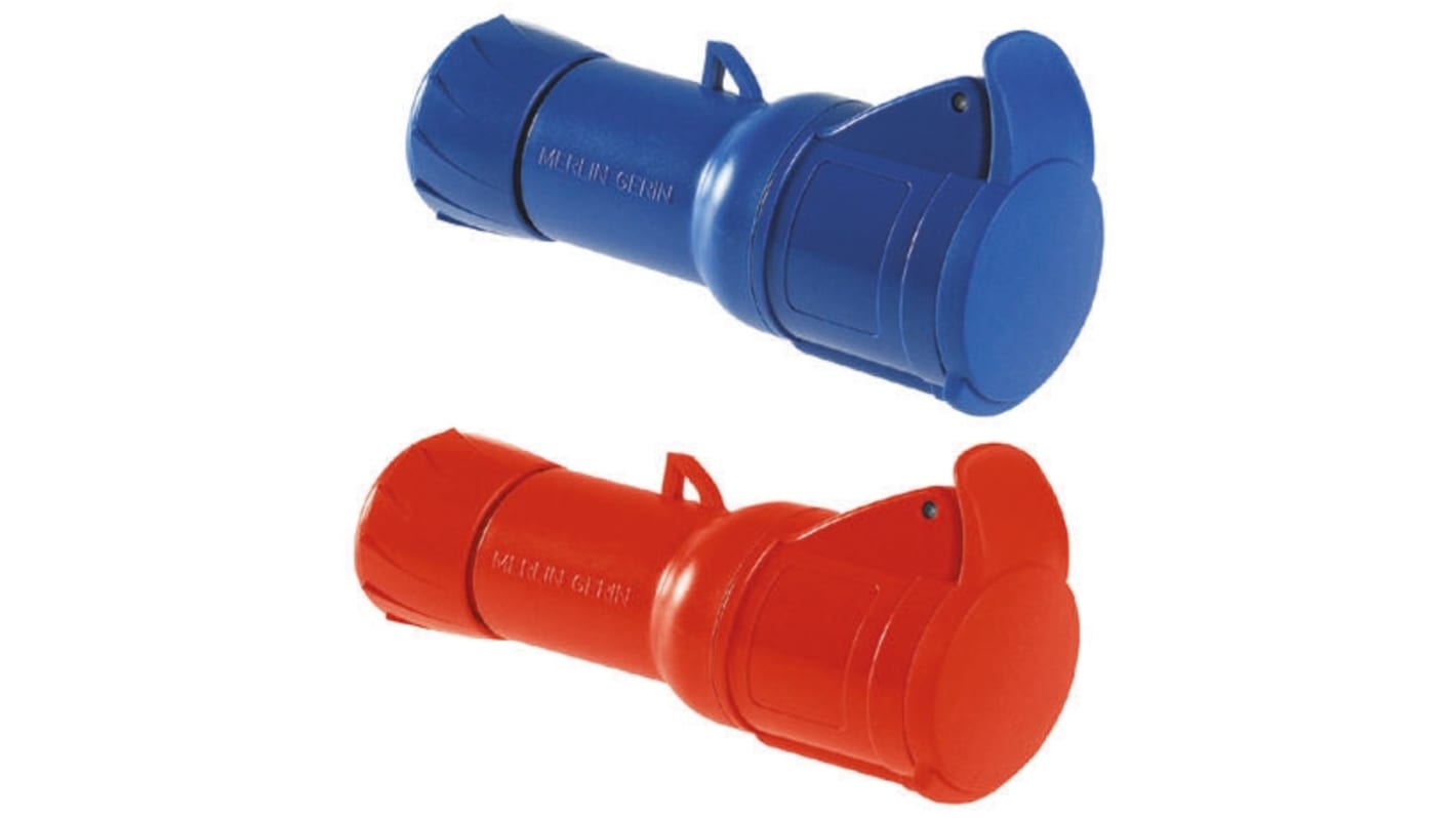 Connettore femmina industriale Schneider Electric PKY32M434 3P + E 32A per cavi industriali. Sistema ad innesto rapido, sicuro e affidabile.