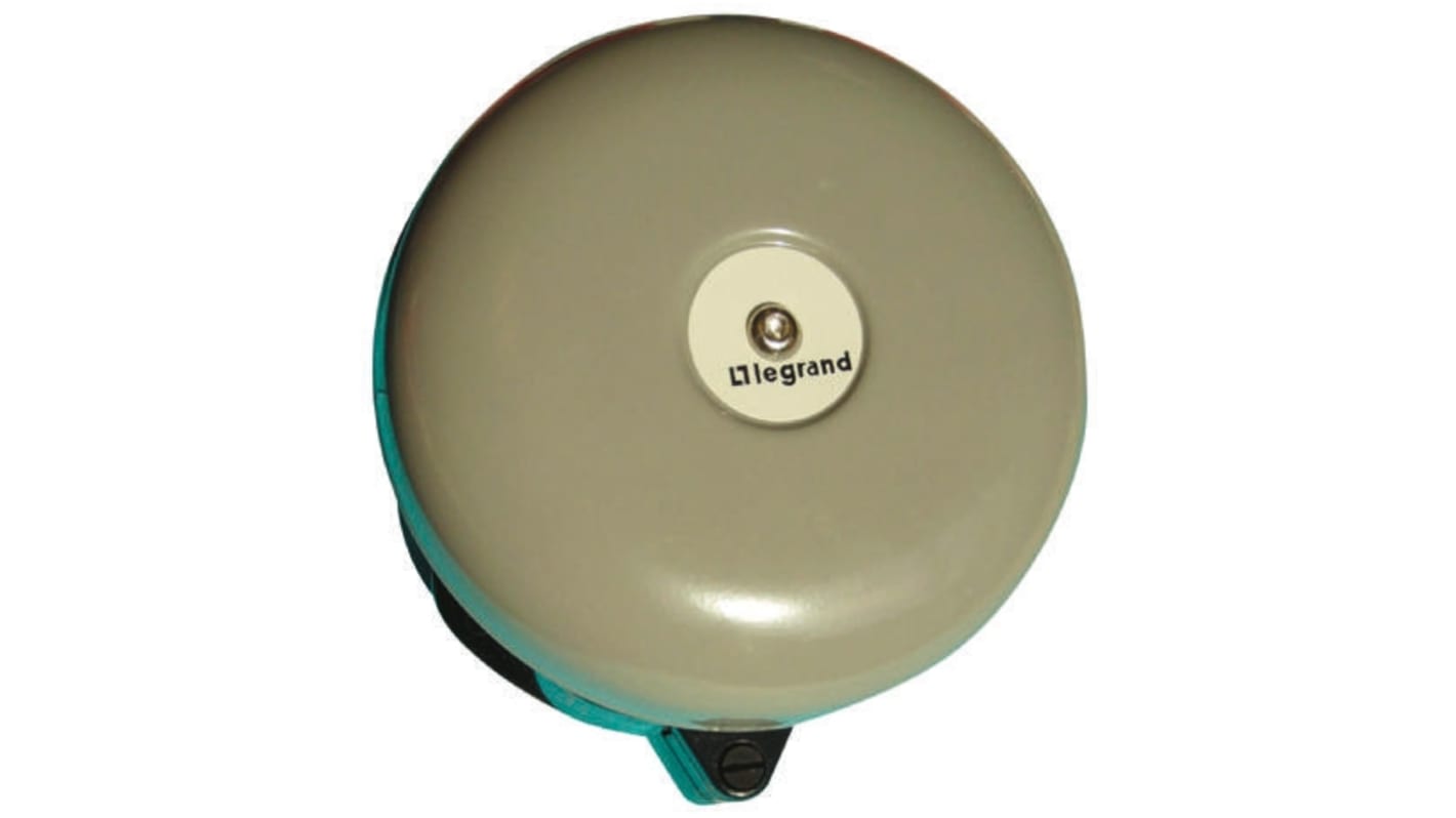 Legrand 0 414 19, segnalatore acustico elettronico grigio RAL 7037, montaggio superficiale, 90 dB, IP44, diametro 150 mm.