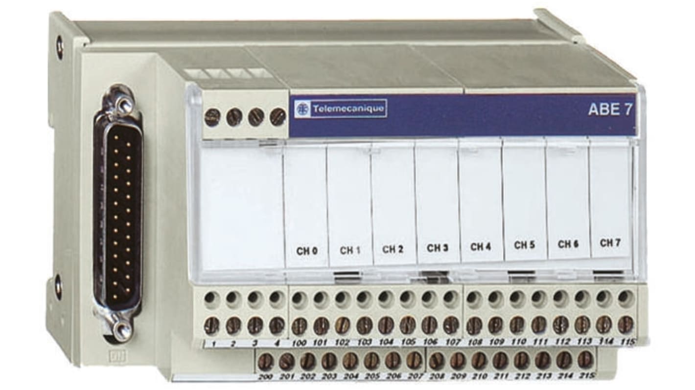 Base Schneider Electric ABE7CPA01 per sistema precablato Telefast 2, compatibile con Advantys ABE7, per semplificare il cablaggio.