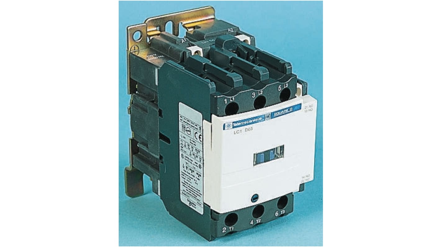 Contattore Schneider Electric LC1D32EL, 3 poli, 32 A, bobina 48 V dc, dimensioni 45x85x101 mm, terminali a vite.