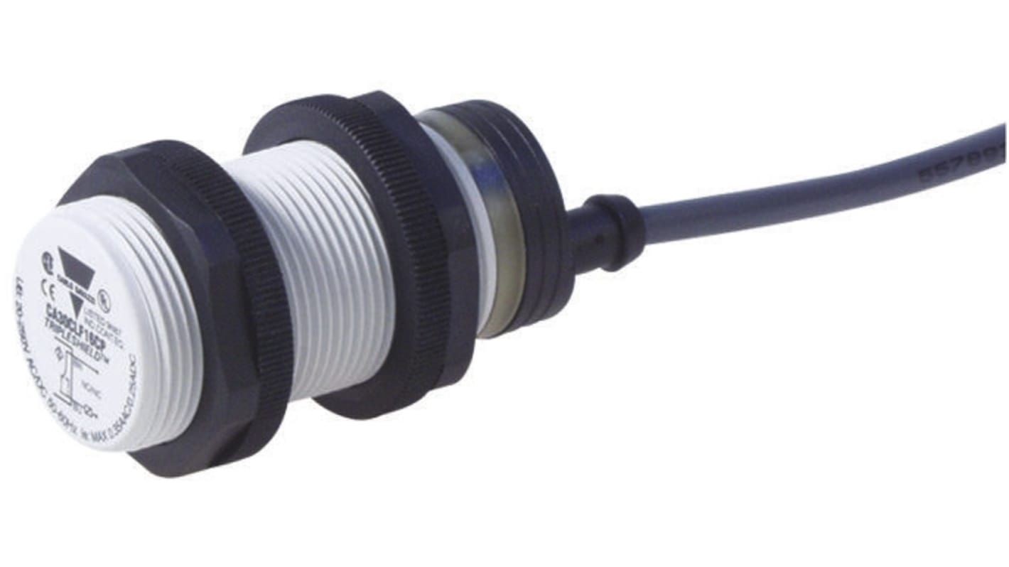 Sensore di prossimità cilindrico Carlo Gavazzi CA30CLN25CP, M30 x 1.5, tecnologia capacitiva, rilevamento 2-25 mm, IP67.
