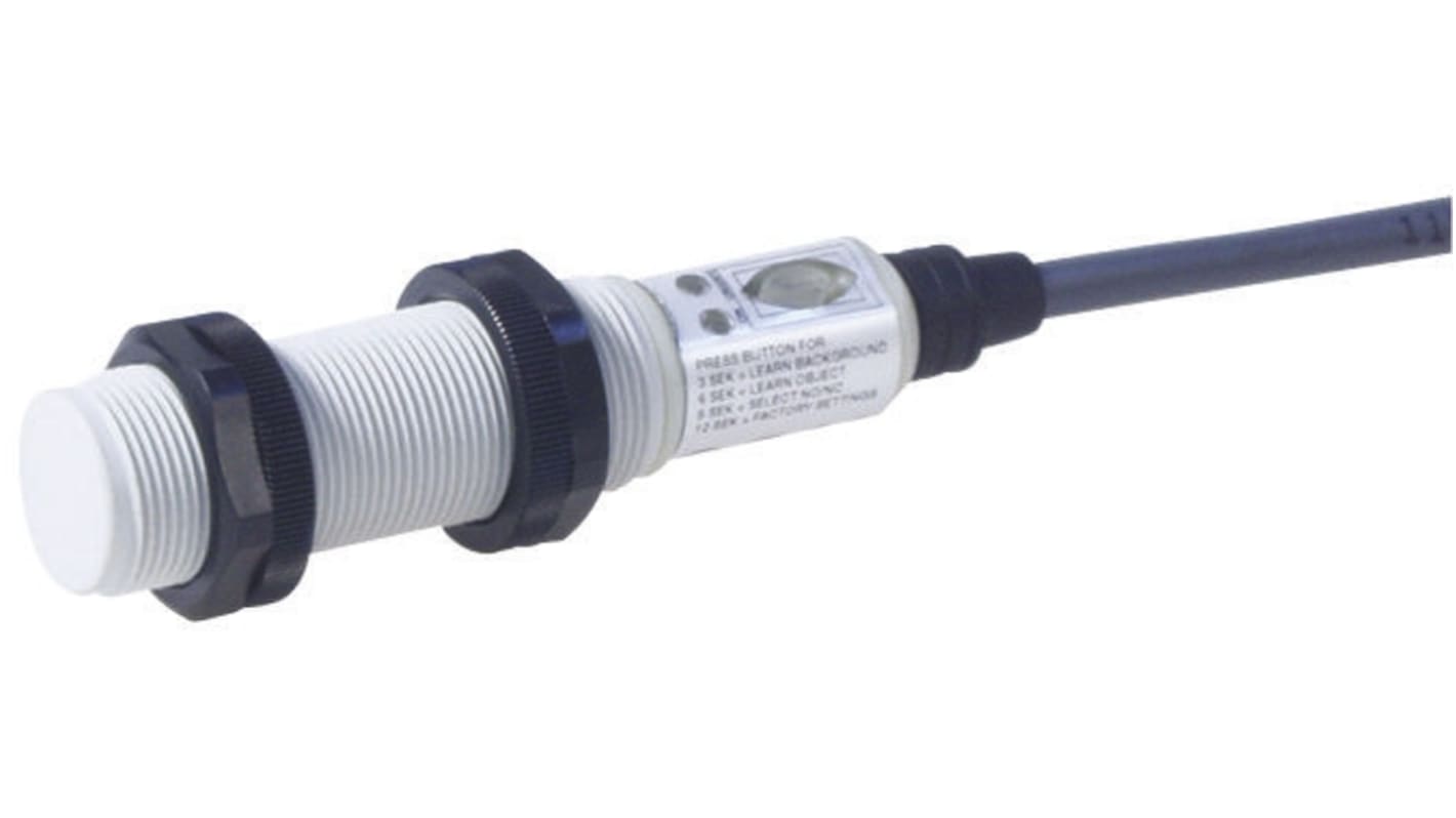 Sensore di prossimità cilindrico Carlo Gavazzi CA18CLC12BPM1, tecnologia capacitiva M18, rilevamento 0,5-12 mm, IP67.