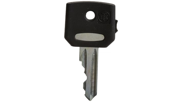 Chiave per interruttore a chiave Schneider Electric ZBG458A, compatibile con Serie XB4 e XB5, per attivazione sicura.